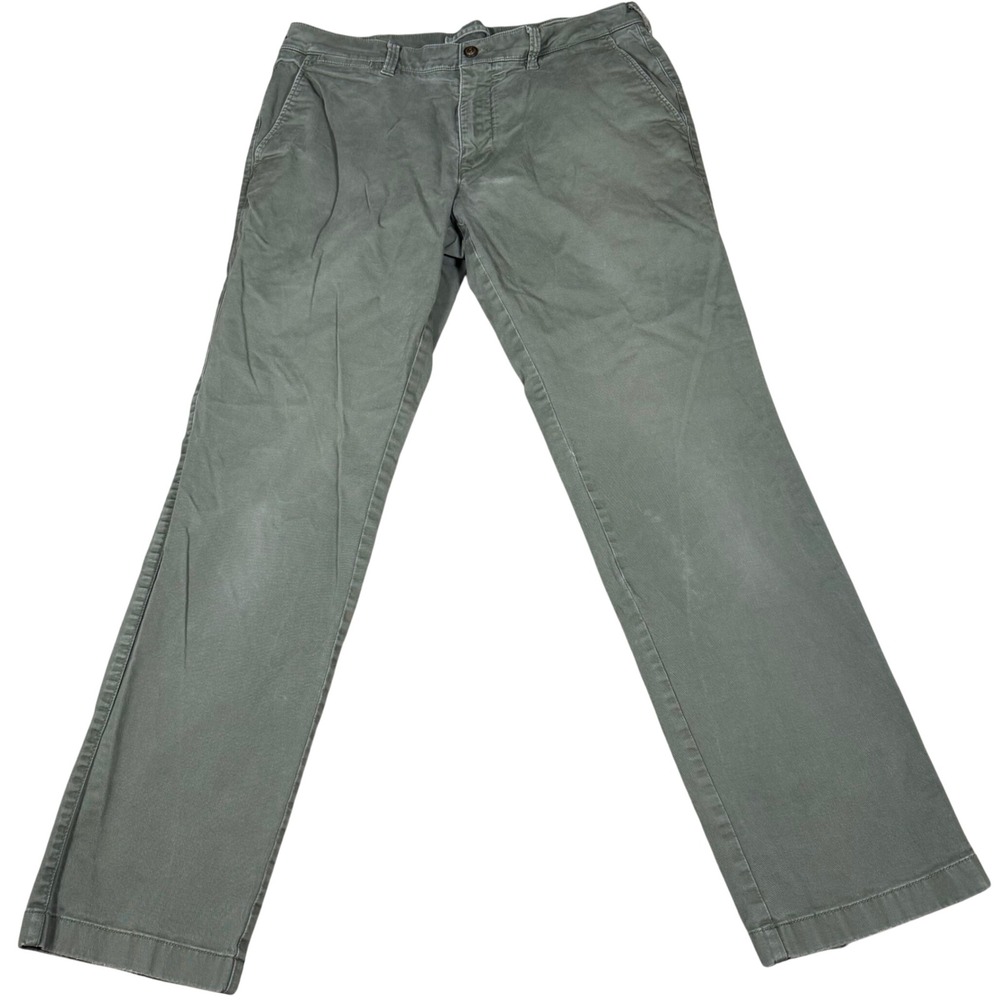 Duck Head Men's Chino Pants Size 36x30 Flat Front Olive Green Khaki Preppy